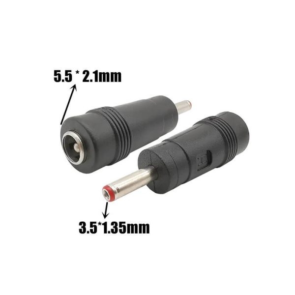 5.5 x 2.1mm DC Female Jack To 3.5mm x 1.35mm Male Adapter Converter