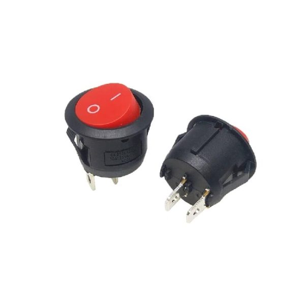 KCD1-5-101-R -SPST ON-OFF Round Rocker Switch- Red