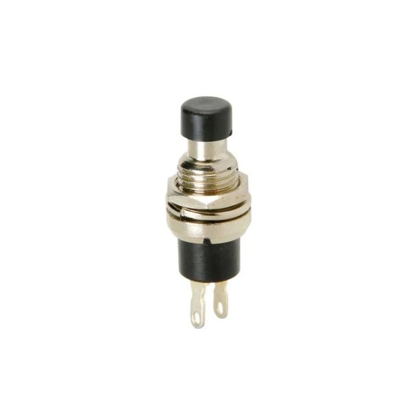 PSB-105 SPST Push Button Black Steel Switch- Momentary