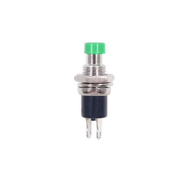 PSB-105 SPST Push Button Green Steel Switch- Momentary