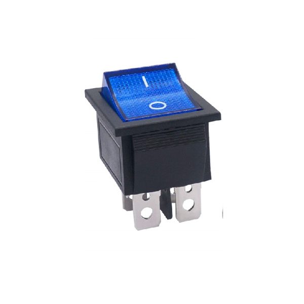 KCD4-201N-B -DPST ON-OFF 16A Rocker Switch With Blue Light Indication