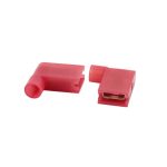 FLDNY1-250 - 250V 10A Nylon Female Insulated Flag Terminal Right Angle Connector - Red