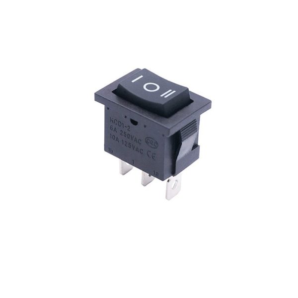 KCD1-11-103-BK -3A SPDT Mini ON-OFF-ON Rocker Switch- Black