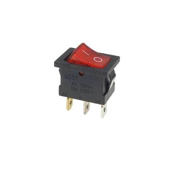 KCD1-2-101N-R -SPST ON-OFF Rocker Switch With Red Light Indication