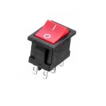 KCD1-202-6P-R -DPDT ON-ON 6A Rocker Switch- Red